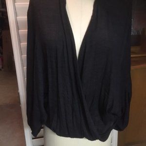 NWT Favluk fashions semi sheer black flowing top Size M